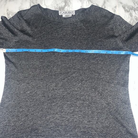 Carlisle 100% Silk Gray Top Long Sleeve Women Size M Round Neck Formal Casual - Picture 5 of 8